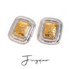 Stainless Steel Square Geometric Electroplated Women's Earrings