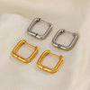 Stainless Steel Square Geometric Electroplated Women's Earrings