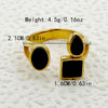 Stainless Steel Square Geometric Multishape French Retro Electroplated Ring