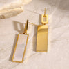 Stainless Steel Square Geometric Pendant Earrings With 18K Gold Electroplating Quiet Design Sense Fashion Versatile Do Not Fade
