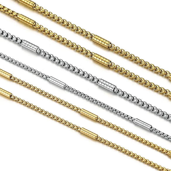 Stainless Steel Square Hiphop Style Totem Pattern Electroplated Diy Jewelry Chain Making Supplies For Necklace And Bracelet