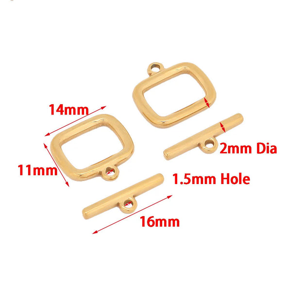 Stainless Steel Square Oil Pressure Ot Jewelry Tail Buckle Electroplated Diy Bracelet Connection Buckle Accessories