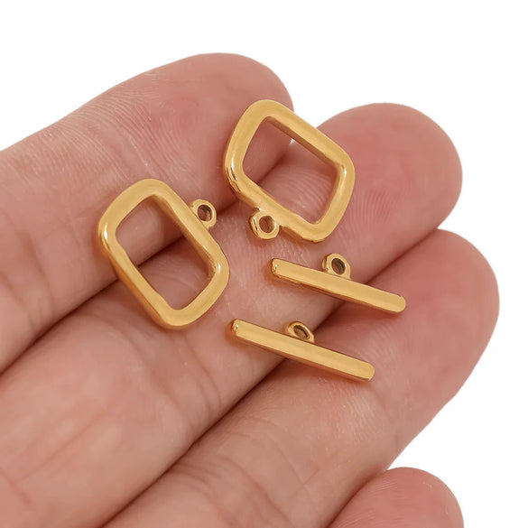 Stainless Steel Square Oil Pressure Ot Jewelry Tail Buckle Electroplated Diy Bracelet Connection Buckle Accessories