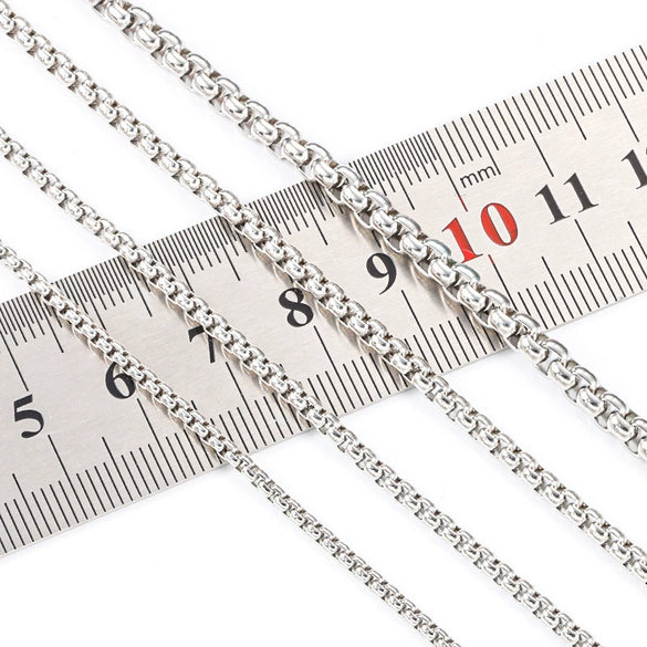 Stainless Steel Square Pearl Box Chain Electroplated Jewelry Chain For Necklace And Bracelet