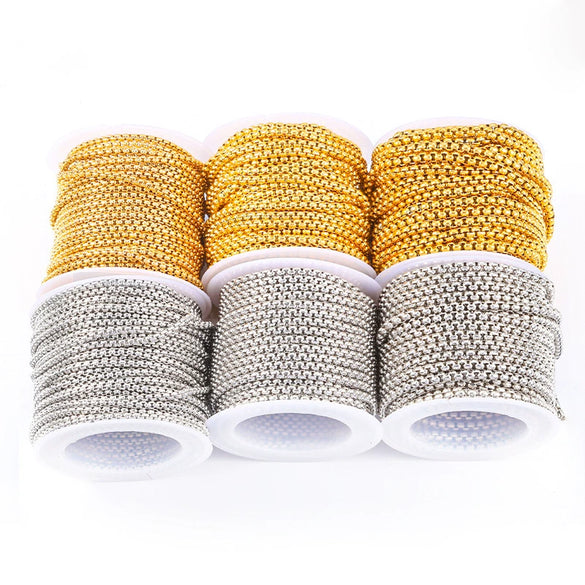 Stainless Steel Square Pearl Box Chain Electroplated Jewelry Chain For Necklace And Bracelet