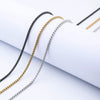 Stainless Steel Square Pearl Chain Necklace Hip Hop Jewelry Electroplated Geometry Style