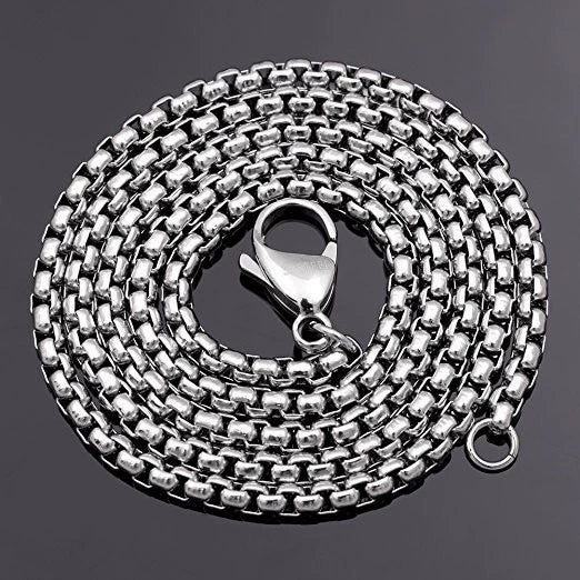Stainless Steel Square Pearl Keel Chain Necklace Electroplated Gold Black Unisex Jewelry
