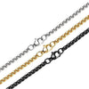 Stainless Steel Square Pearl Keel Chain Necklace Electroplated Gold Black Unisex Jewelry