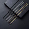 Stainless Steel Square Pearl Keel Chain Necklace Electroplated Gold Black Unisex Jewelry