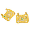 Stainless Steel Square Pendant Jewelry Accessories With Natural Stone Beads And Diamond Set Electroplating Process Devil's Eye Style