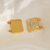 Stainless Steel Square Pendant Jewelry Accessories With Natural Stone Beads And Diamond Set Electroplating Process Devil's Eye Style