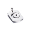 Stainless Steel Square Pendant With Peace Symbol Disc Compass Star Moon Hollow Design Electroplated