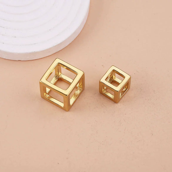 Stainless Steel Square Rubik's Cube Pendant Necklace Electroplated Jewelry Accessories