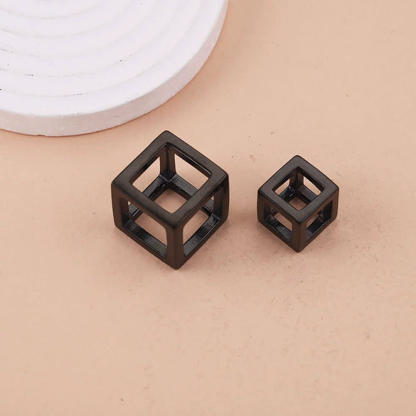 Stainless Steel Square Rubik's Cube Pendant Necklace Electroplated Jewelry Accessories
