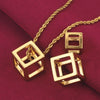 Stainless Steel Square Rubik's Cube Pendant Necklace Electroplated Jewelry Accessories