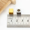 Stainless Steel Square Through Hole Beads Hiphop Geometric Electroplated Jewelry Accessories