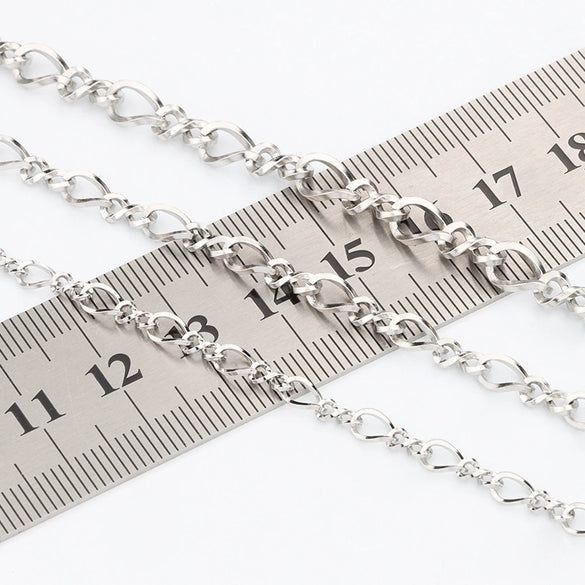 Stainless Steel Square Twisted 8 Word Twist Chain Personality Punk Necklace Bracelet Brightening Electrolysis