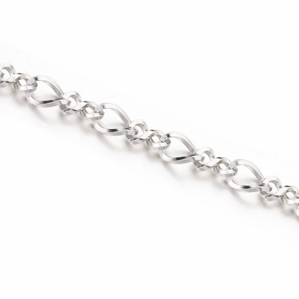 Stainless Steel Square Twisted 8 Word Twist Chain Personality Punk Necklace Bracelet Brightening Electrolysis