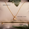 Stainless Steel Square White Motherofpearl Pendant Necklace Electroplating Women's Fashion Style