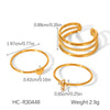 Stainless Steel Stacking Rings Ins Style Geometric Heart Shape Electroplating Women's Hand Accessories