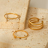 Stainless Steel Stacking Rings Ins Style Geometric Heart Shape Electroplating Women's Hand Accessories