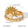 Stainless Steel Stacking Rings Ins Style Geometric Heart Shape Electroplating Women's Hand Accessories