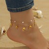 Stainless Steel Stacking Style Women's Anklet With Shell Starfish Tropical Fish Pendant And Animal Zodiac Pattern
