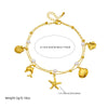 Stainless Steel Stacking Style Women's Anklet With Shell Starfish Tropical Fish Pendant And Animal Zodiac Pattern