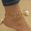 Stainless Steel Stacking Style Women's Anklet With Shell Starfish Tropical Fish Pendant And Animal Zodiac Pattern