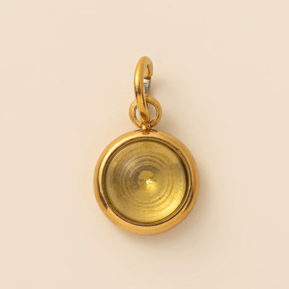 Stainless Steel Star And Drop Shape Pendant Necklace With Vacuum Electroplated 18K Gold Color And Zirconium Birthstone