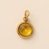 Stainless Steel Star And Drop Shape Pendant Necklace With Vacuum Electroplated 18K Gold Color And Zirconium Birthstone