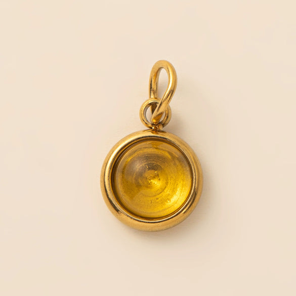 Stainless Steel Star And Drop Shape Pendant Necklace With Vacuum Electroplated 18K Gold Color And Zirconium Birthstone