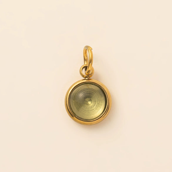 Stainless Steel Star And Drop Shape Pendant Necklace With Vacuum Electroplated 18K Gold Color And Zirconium Birthstone