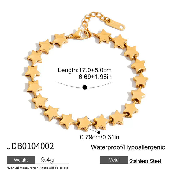 Stainless Steel Star Bracelet Set For Women Electroplated Hand Jewelry