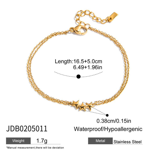 Stainless Steel Star Bracelet Set For Women Electroplated Hand Jewelry