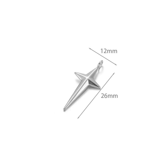 Stainless Steel Star Cross Shape Pendant Jewelry Accessories With Oil Pressure And Electroplating