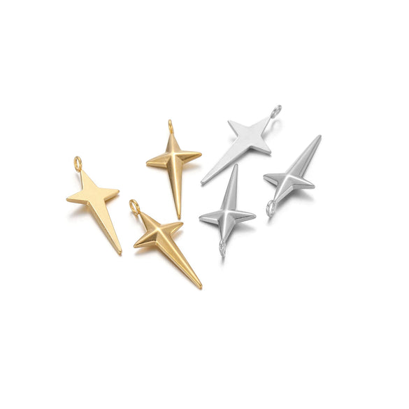 Stainless Steel Star Cross Shape Pendant Jewelry Accessories With Oil Pressure And Electroplating