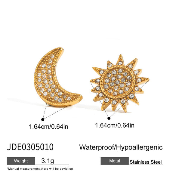 Stainless Steel Star Pattern Electroplated Earrings For Women
