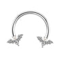 Stainless Steel Star Pattern Electroplated Nose Ring Ear Bone Ring Piercing Horseshoe Ring