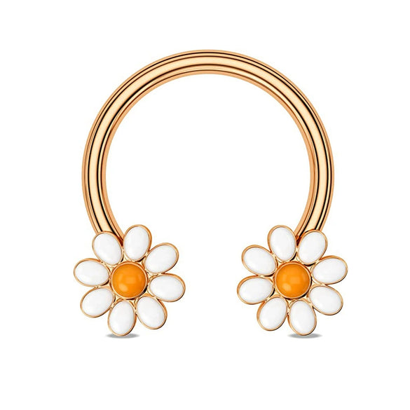 Stainless Steel Star Pattern Electroplated Nose Ring Ear Bone Ring Piercing Horseshoe Ring