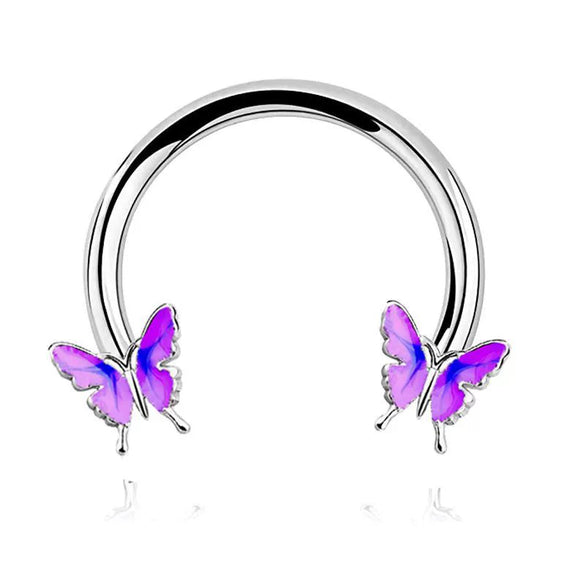 Stainless Steel Star Pattern Electroplated Nose Ring Ear Bone Ring Piercing Horseshoe Ring