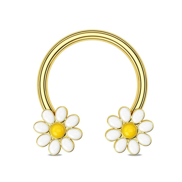 Stainless Steel Star Pattern Electroplated Nose Ring Ear Bone Ring Piercing Horseshoe Ring