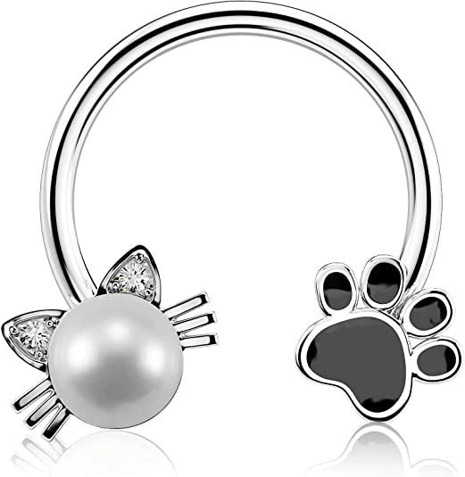 Stainless Steel Star Pattern Electroplated Nose Ring Ear Bone Ring Piercing Horseshoe Ring