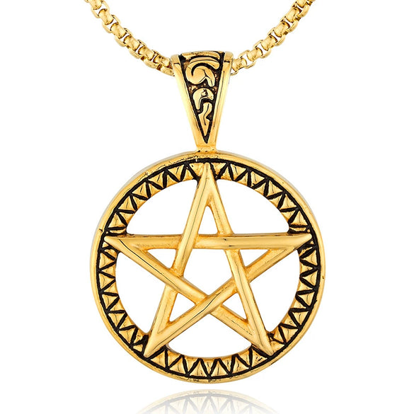 Stainless Steel Star Pendant Necklace For Men Simple Cast Jewelry With Six Pointed And Five Pointed Star Design