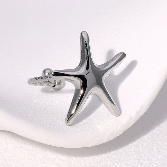 Stainless Steel Star Ring For Women Light Luxury Nonfading Electroplated Highend Jewelry