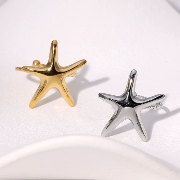 Stainless Steel Star Ring For Women Light Luxury Nonfading Electroplated Highend Jewelry