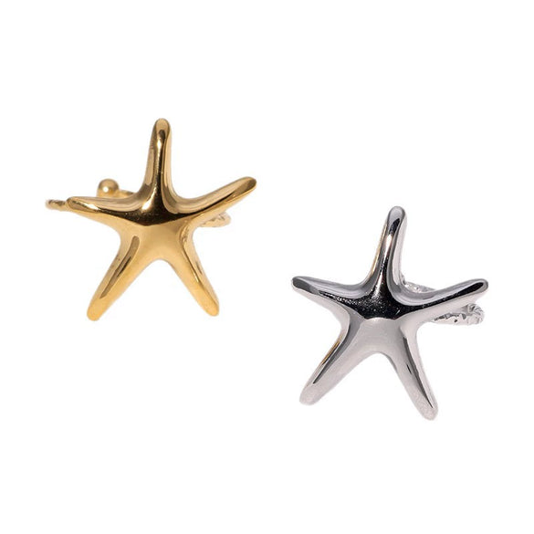 Stainless Steel Star Ring For Women Light Luxury Nonfading Electroplated Highend Jewelry