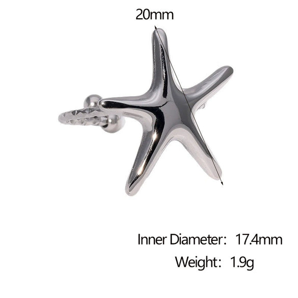 Stainless Steel Star Ring For Women Light Luxury Nonfading Electroplated Highend Jewelry