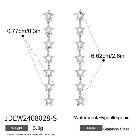 Stainless Steel Star Shape Electroplated Women's Earrings