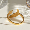 Stainless Steel Star Shaped Ring Electroplated Ladies Jewelry